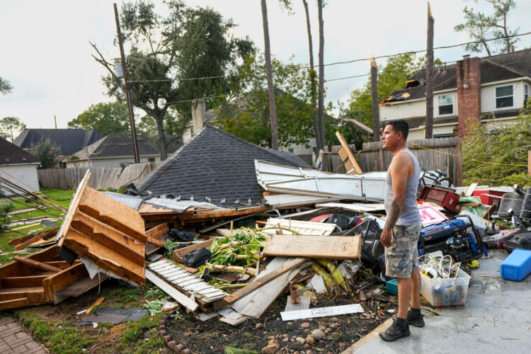 A tornado damages homes near Houston